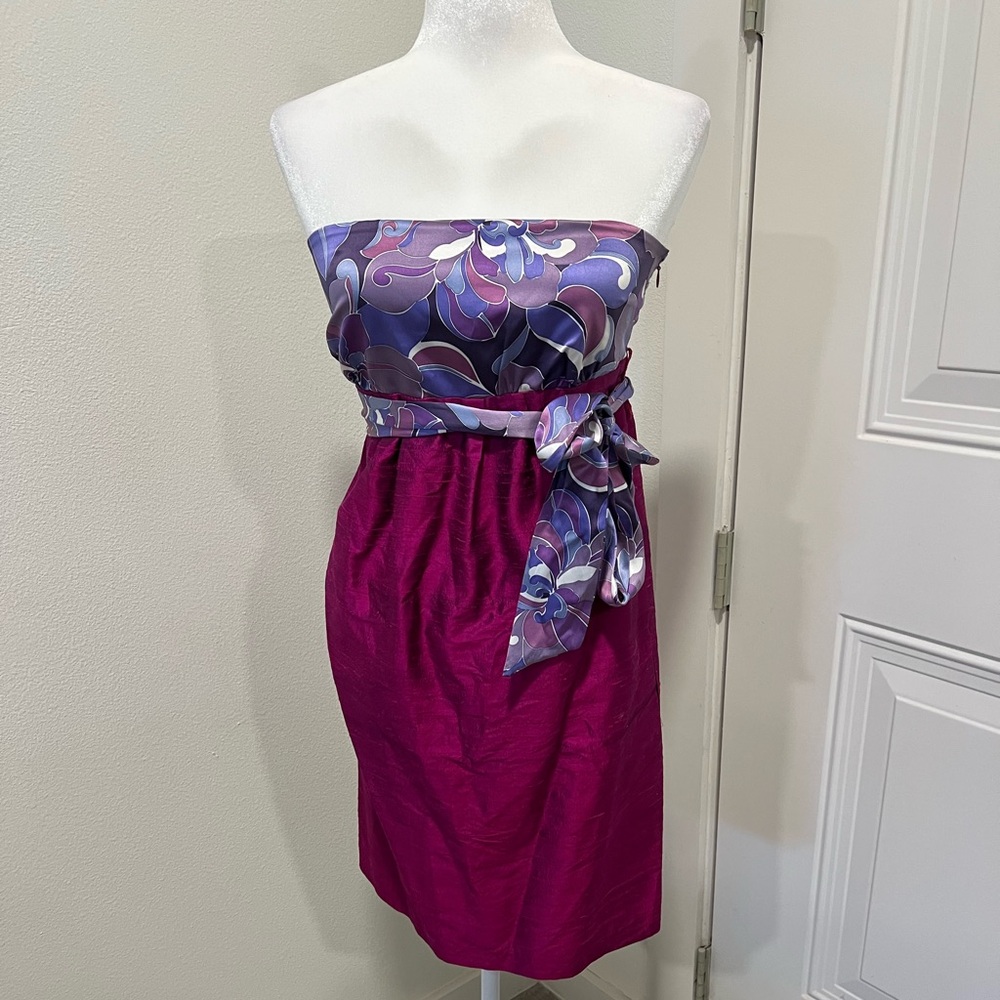 Cooper by Courtney Warren Purple and Pink Strapless Dress